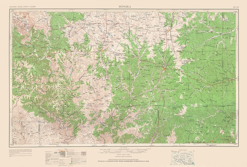 Sonora Texas Quad - USGS 1954