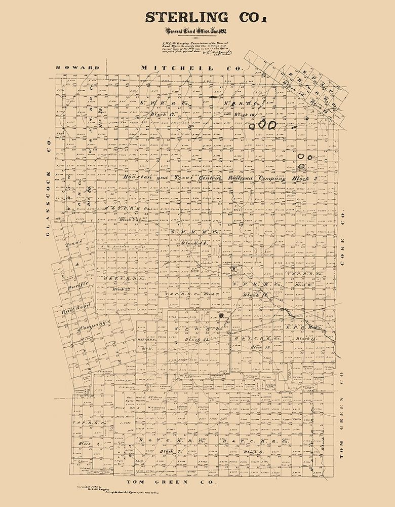 Sterling County Texas - McGaughey 1892