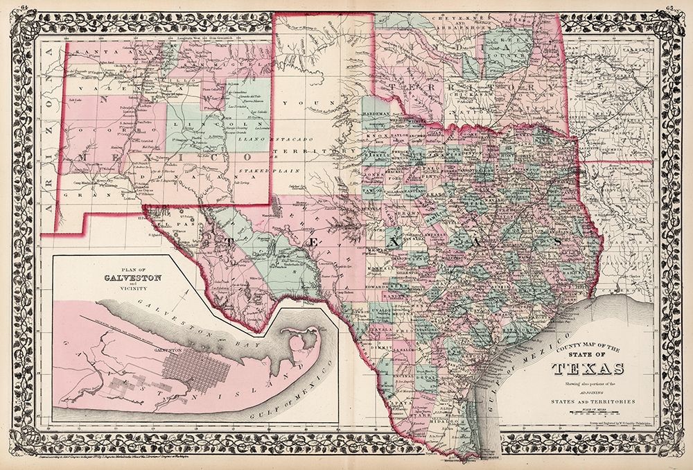 Texas Counties - Gamble 1876