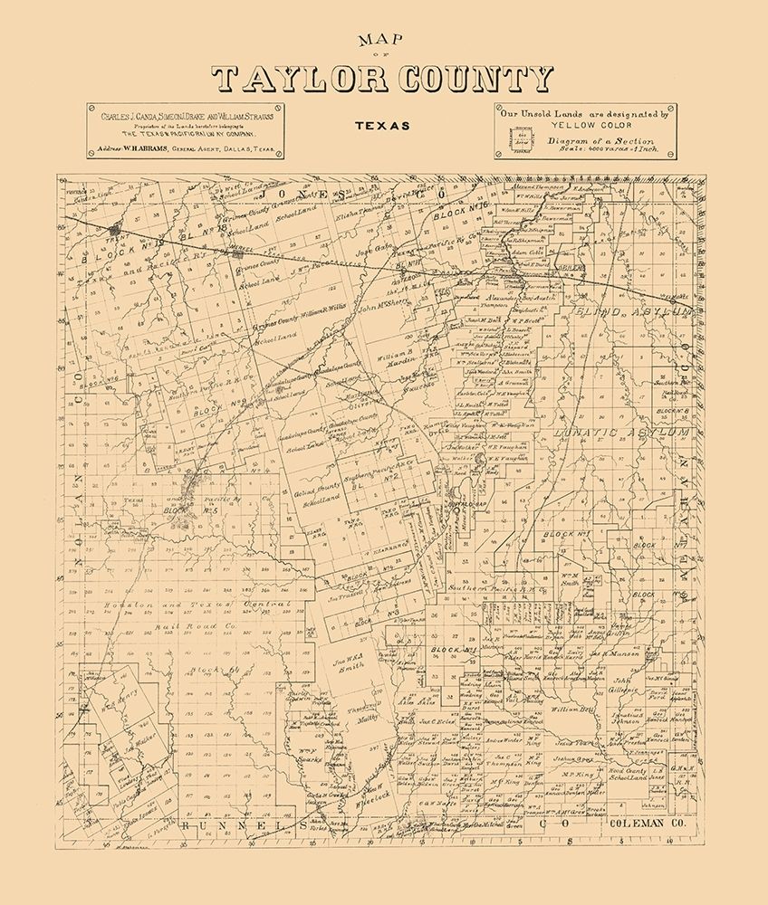 Taylor County Texas - Abrams 1890