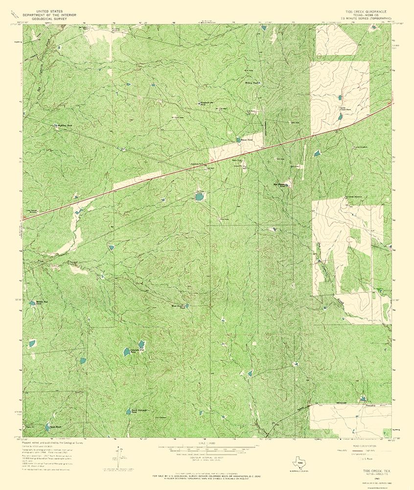 Tios Creek Texas Quad - USGS 1965