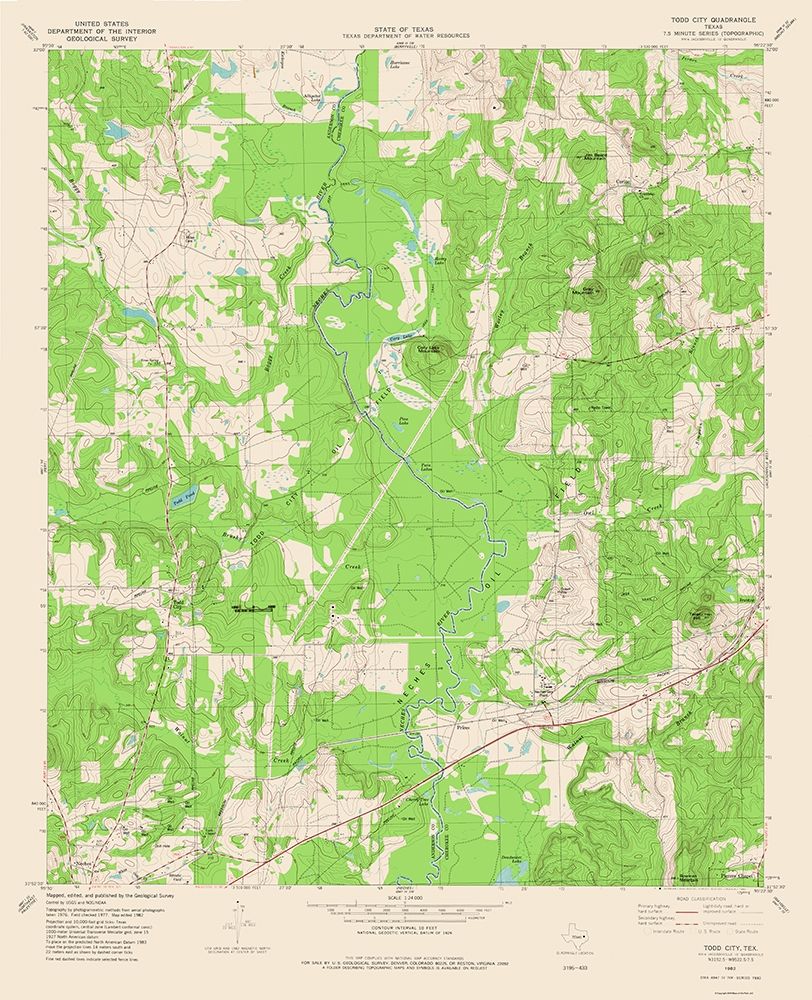 Todd City Texas Quad - USGS 1982