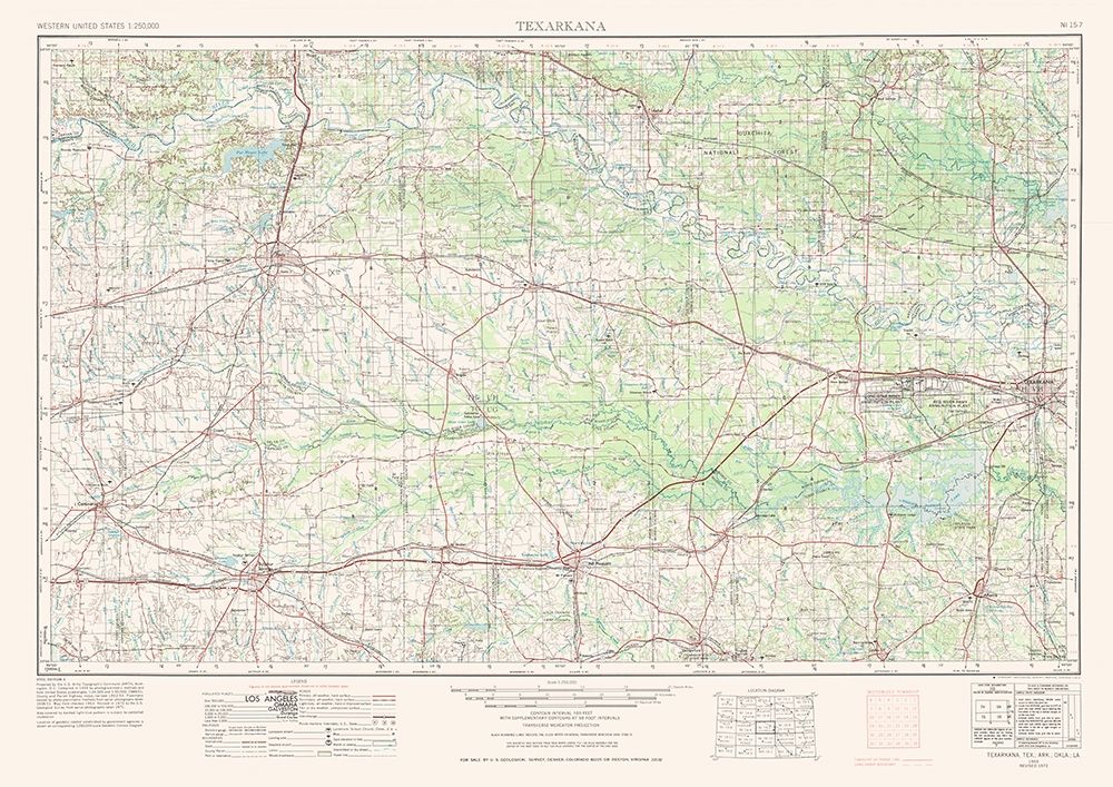 Texarkana Texas Quad - USGS 1953