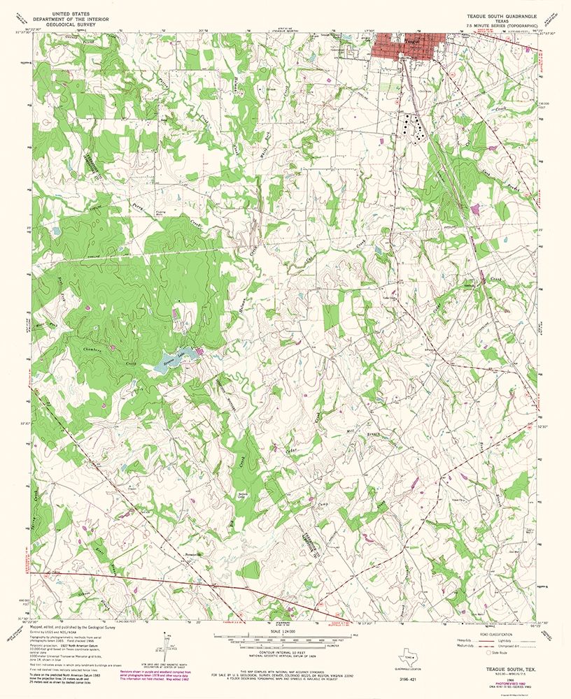 Teague South Texas Quad - USGS 1966
