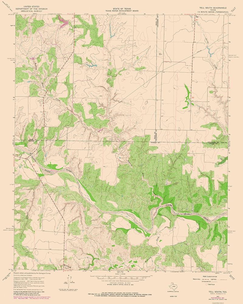 Tell South Texas Quad - USGS 1967