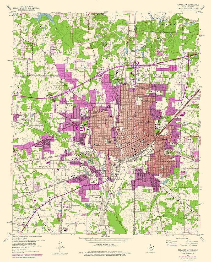 Texarkana Texas Quad - USGS 1954