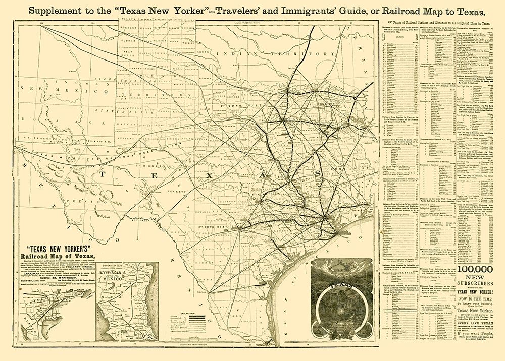 Texas Railroad Guide - Sweet 1874
