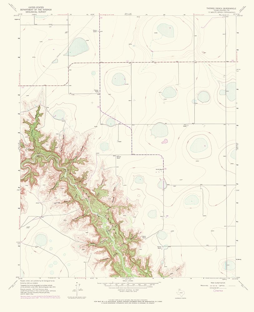 Thomas Ranch Texas Quad - USGS 1968