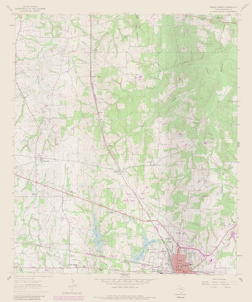 Teague  North Texas Quad - USGS 1963