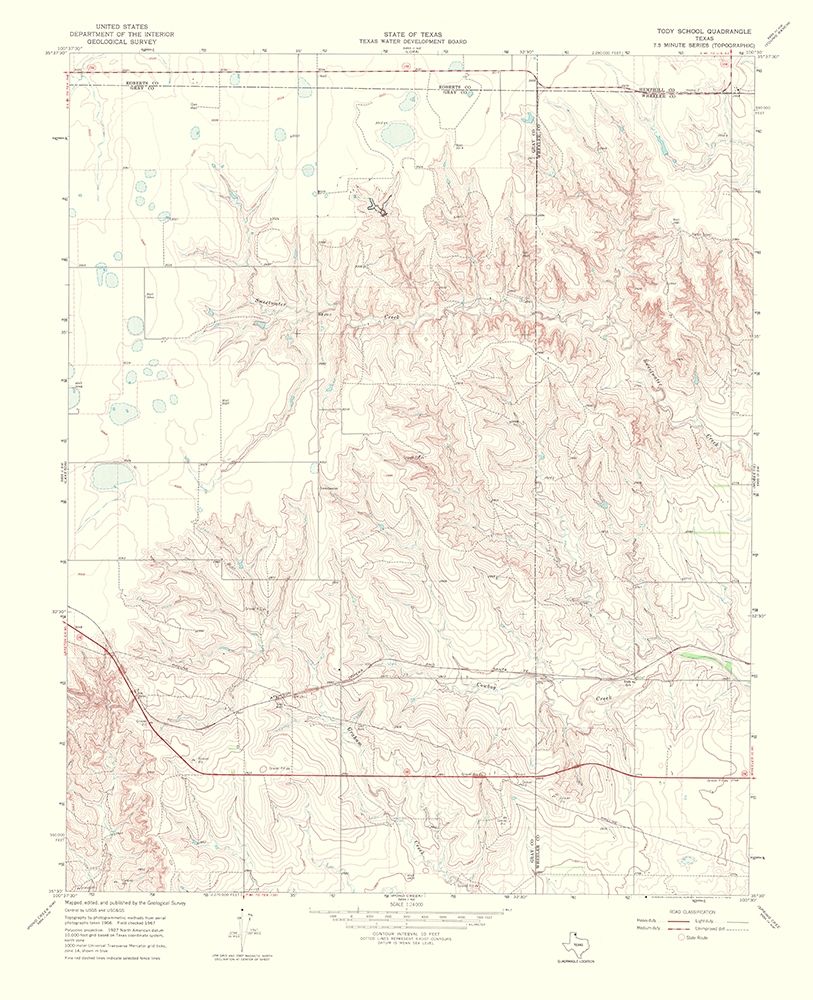 Tody School Texas Quad - USGS 1970