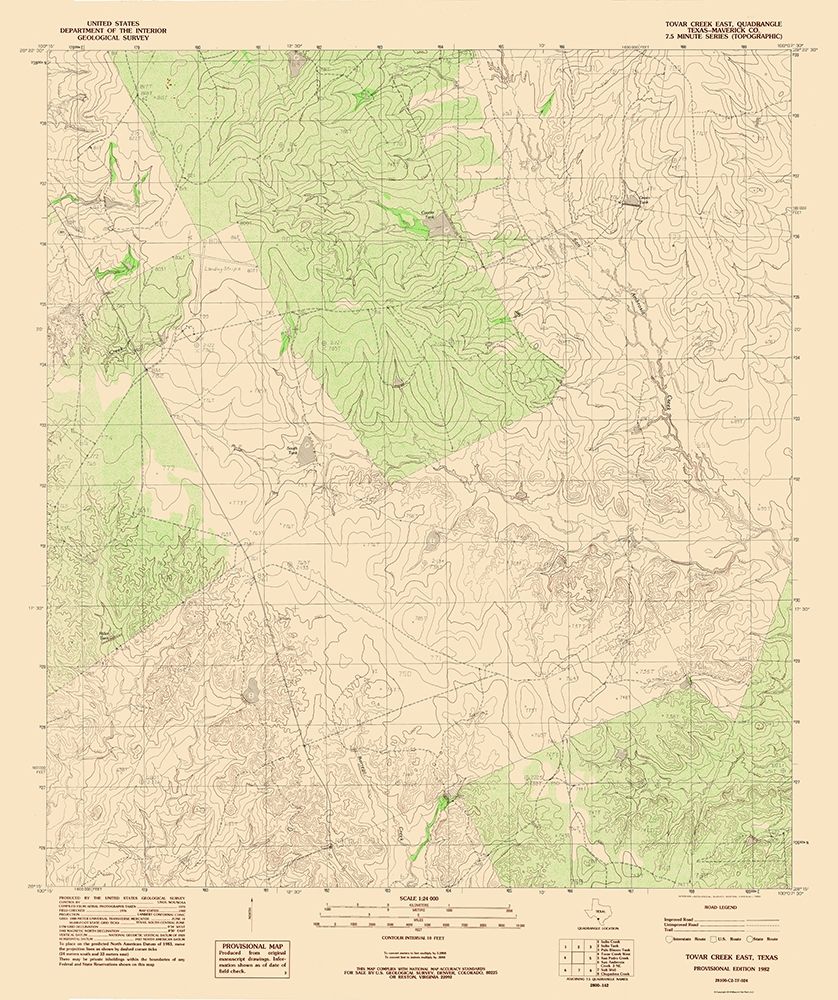 East Tovar Creek Texas Quad - USGS 1982