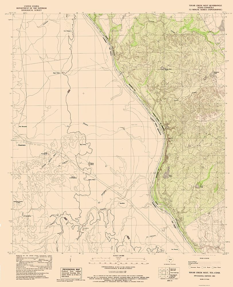 West Tovar Creek Texas Quad - USGS 1983