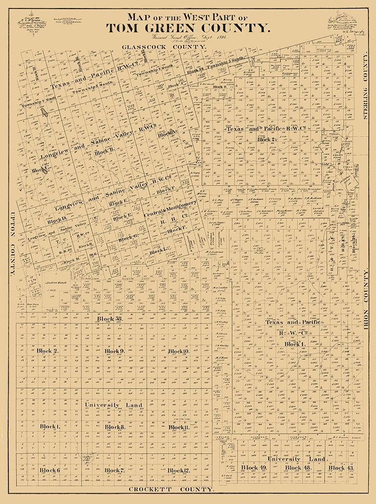 Tom Green County West - McCaughy 1894