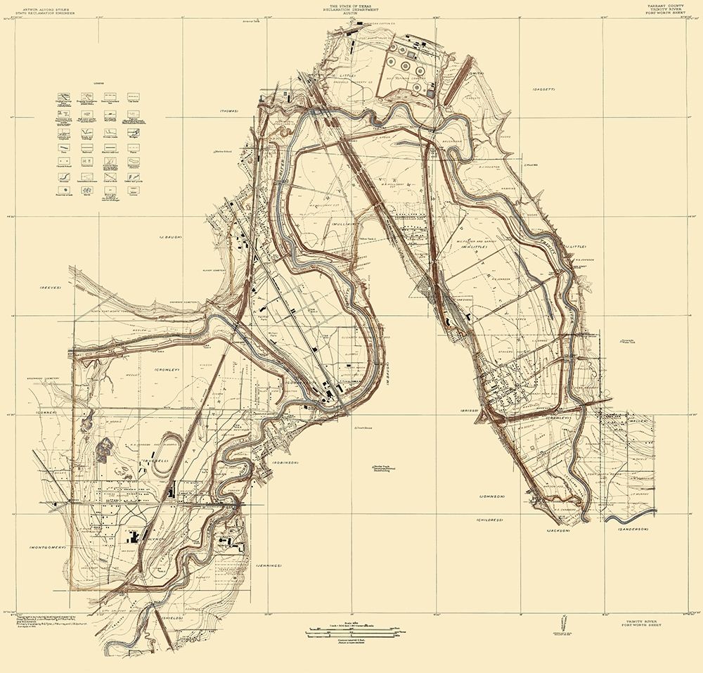 Trinity River Texas Sheet - USGS 1915