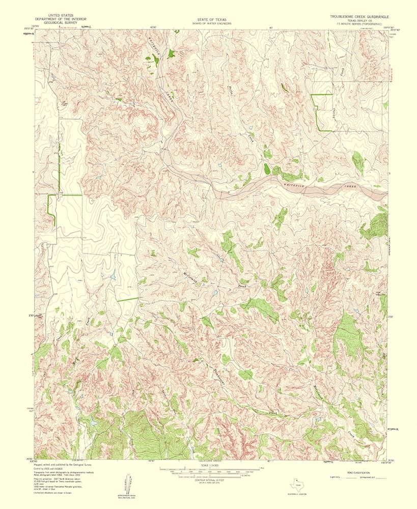 Troublesome Creek Texas Quad - USGS 1960