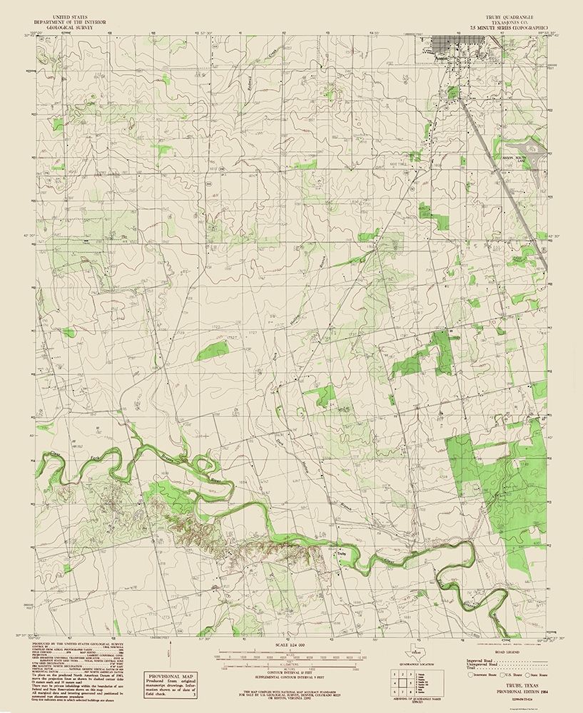 Truby Texas Quad - USGS 1984