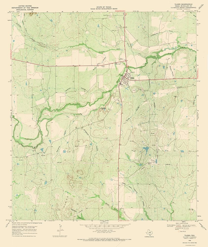 Tilden Texas Quad - USGS 1968