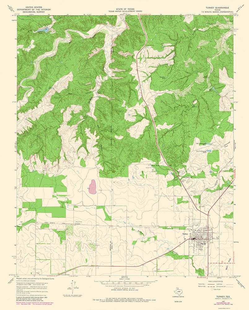 Turkey Texas Quad - USGS 1967