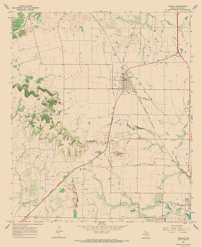 Tuscola Texas Quad - USGS 1967