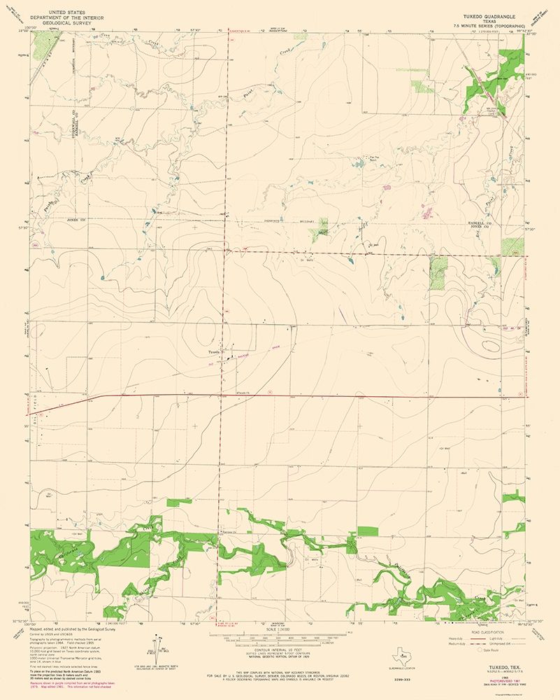 Tuxedo Texas Quad - USGS 1965