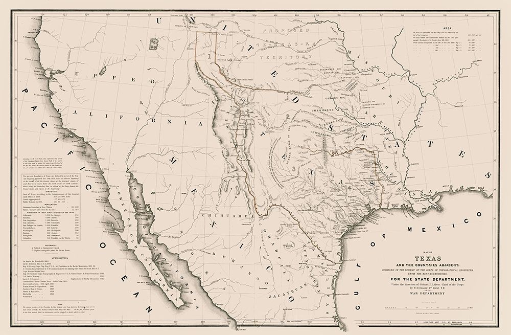 Texas - Adjacent Countries -  Emory 1844
