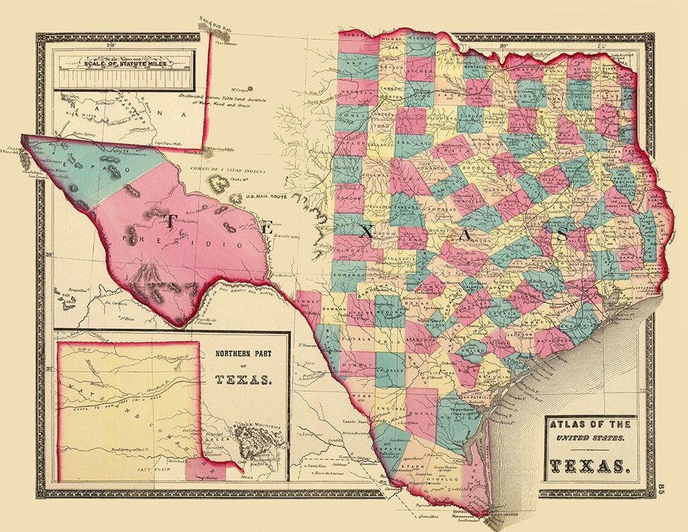 Texas - Northern Texas - Walling 1872