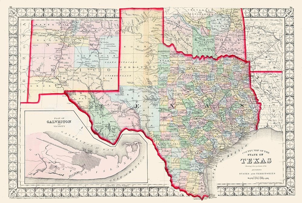 Texas - Augustus Mitchell 1874