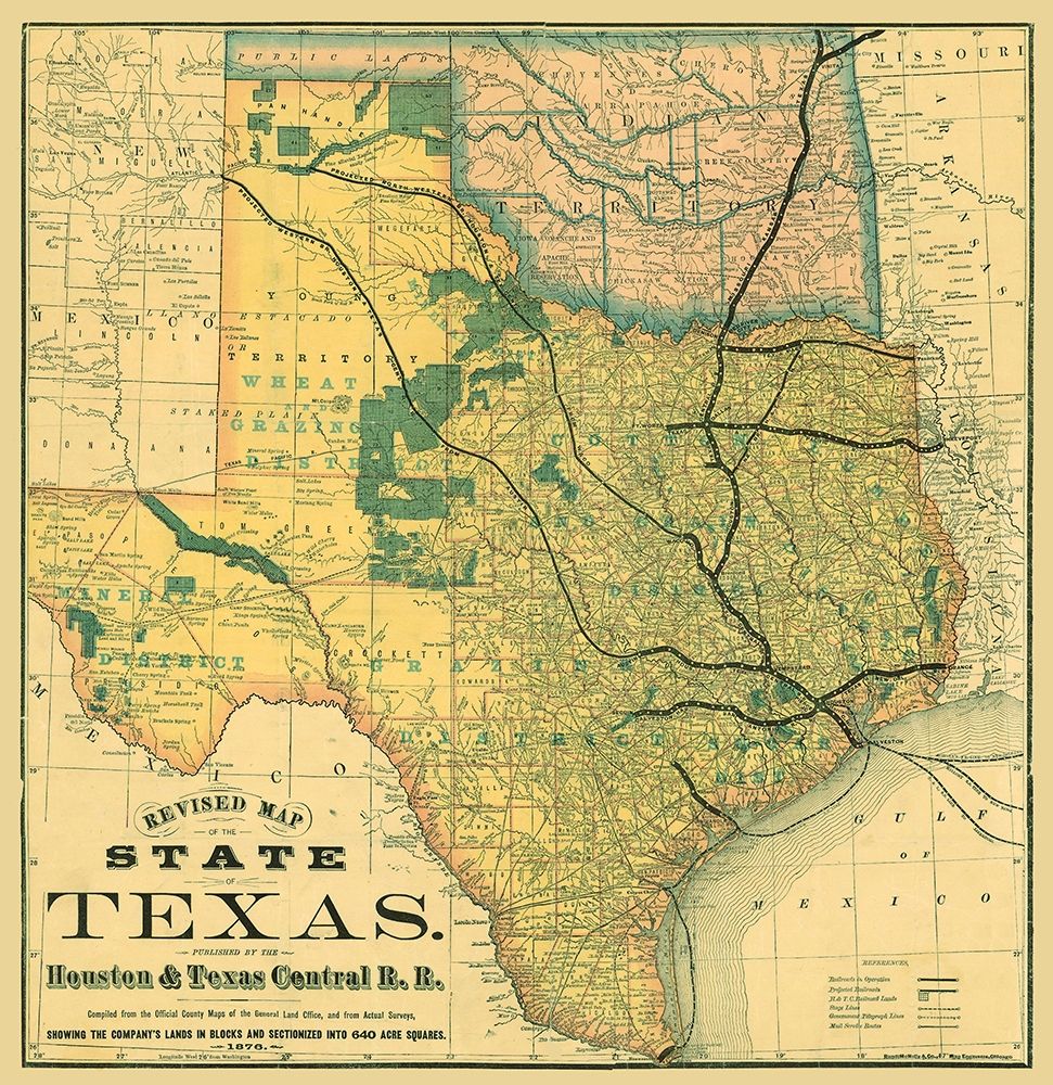 Texas Revised - Rand McNally 1876