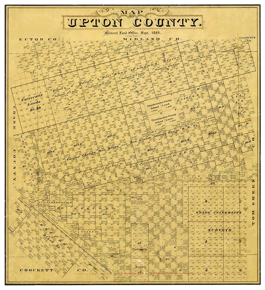 Upton County Texas - Blau 1889