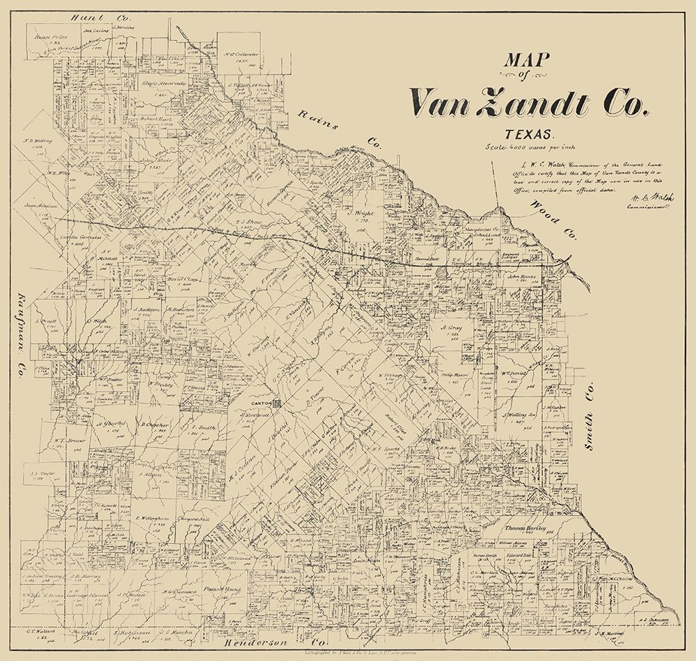 Van Zandt County Texas - Walsh 1884