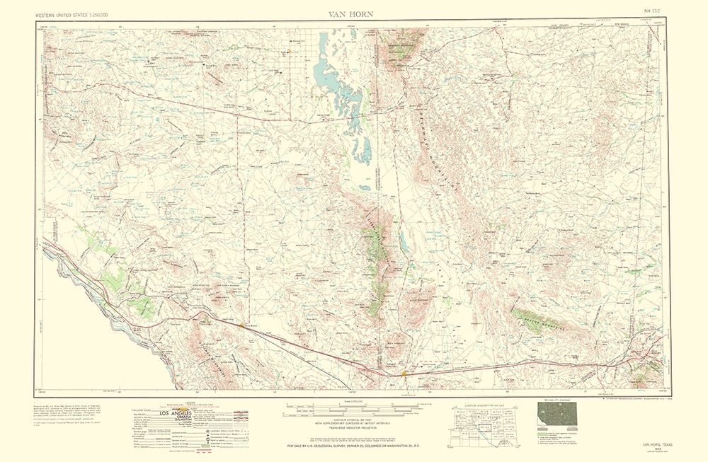 Van Horn Texas Quad - USGS 1954