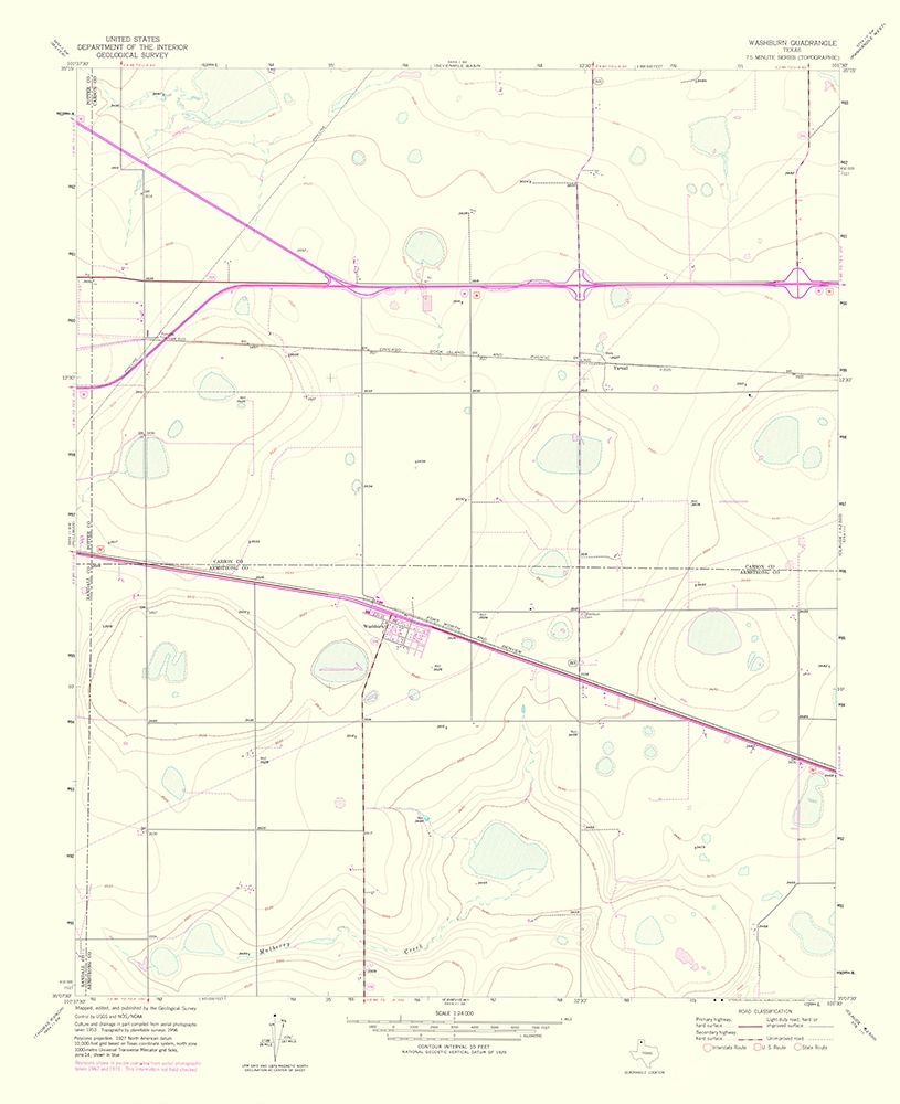 Washburn Texas Quad - USGS 1975