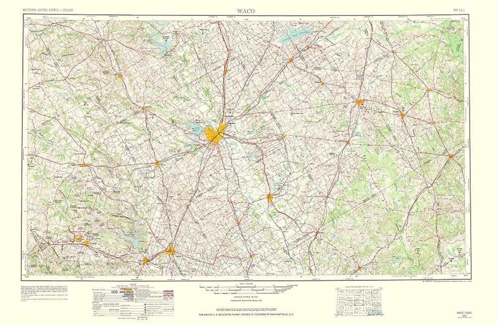 Waco Texas Quad - USGS 1964