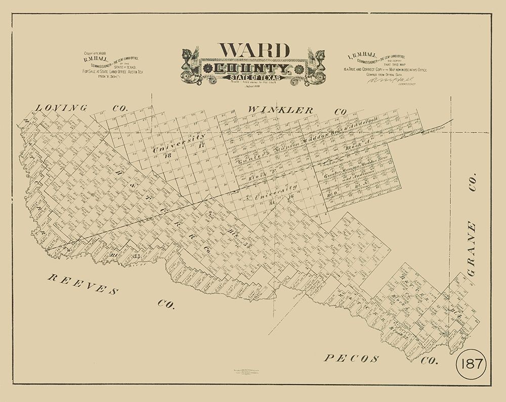 Ward County Texas - Hall 1888