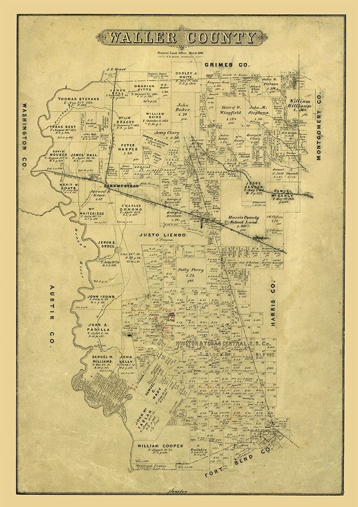 Waller County Texas - Blau 1880