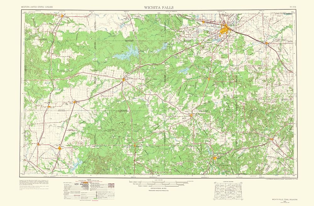 Wichita Falls Texas Oklahoma Quad - USGS 1966