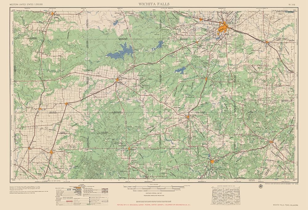 Wichita Falls Texas Quad - USGS 1954