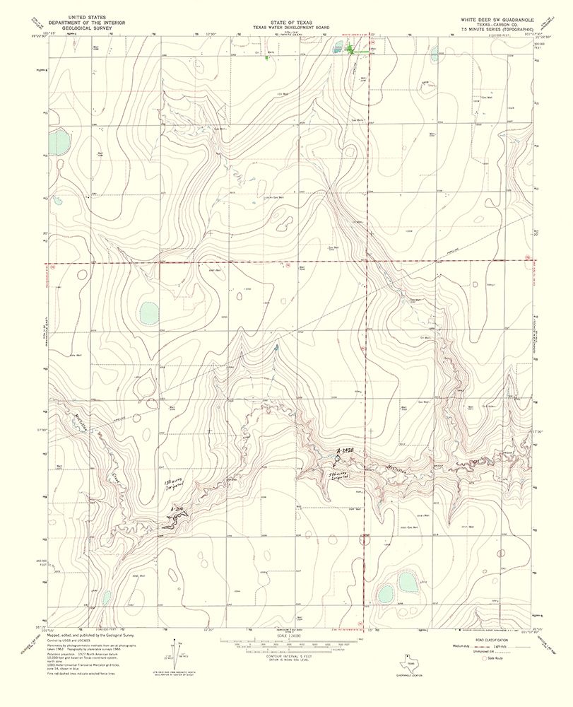 White Deer Southwest Texas Quad - USGS 1967