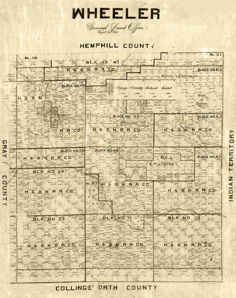 Wheeler County Texas -1887