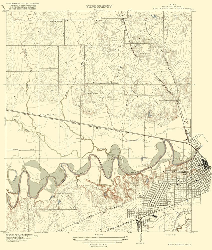 Wichita Falls West Texas Quad - USGS 1918