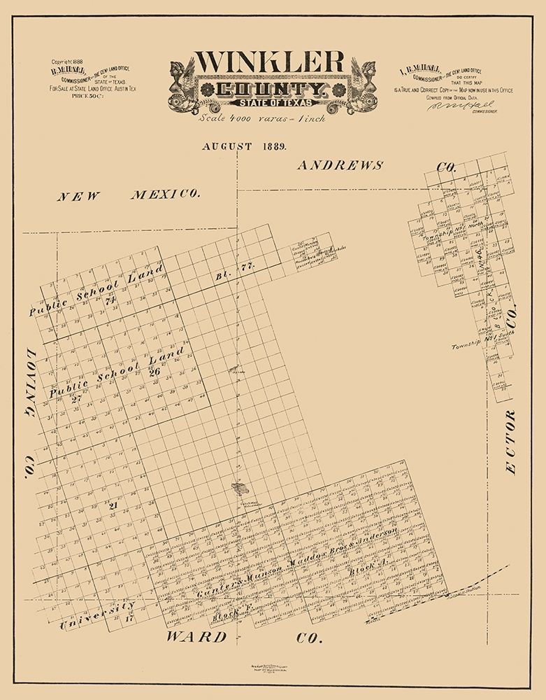 Winkler County Texas - Hall 1889
