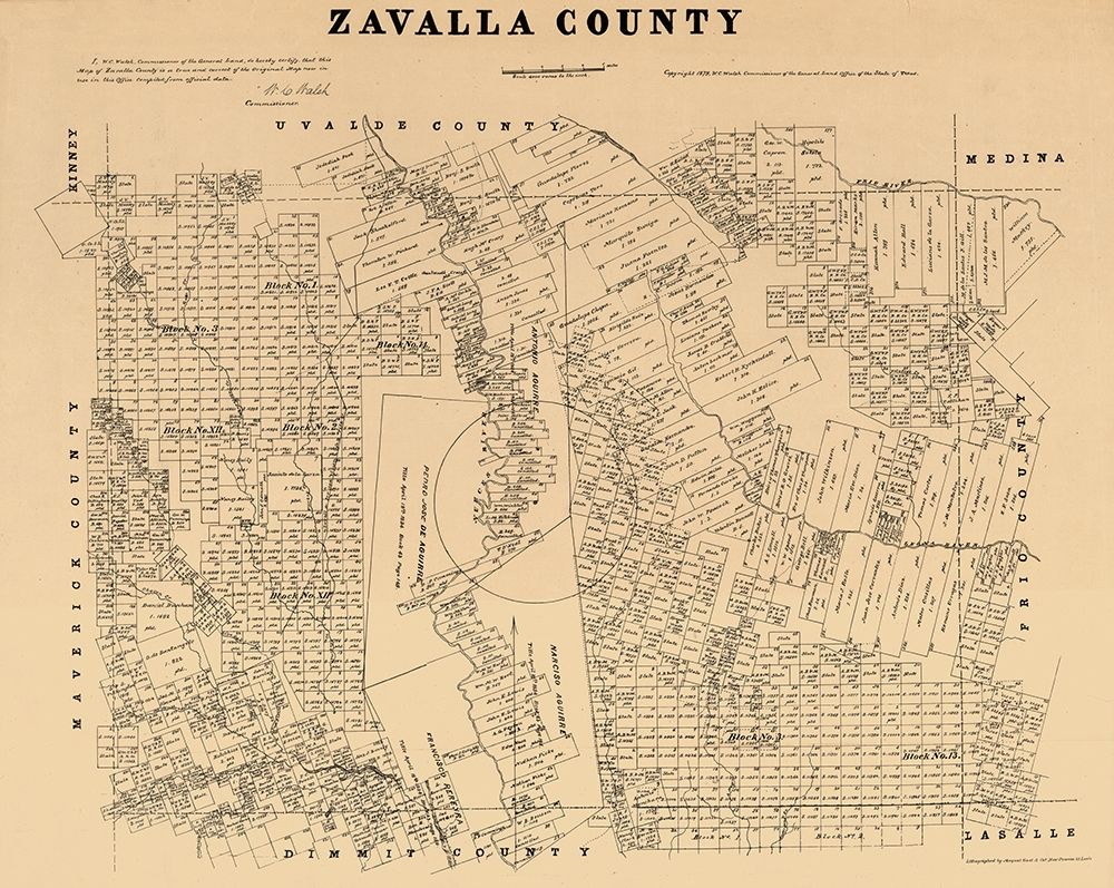 Zavalla County Texas - Walsh 1879