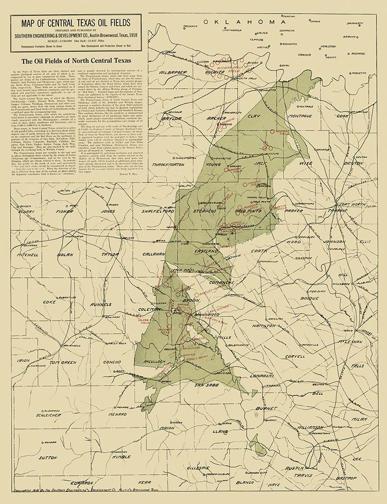 Texas Central Oil Fields - 1918