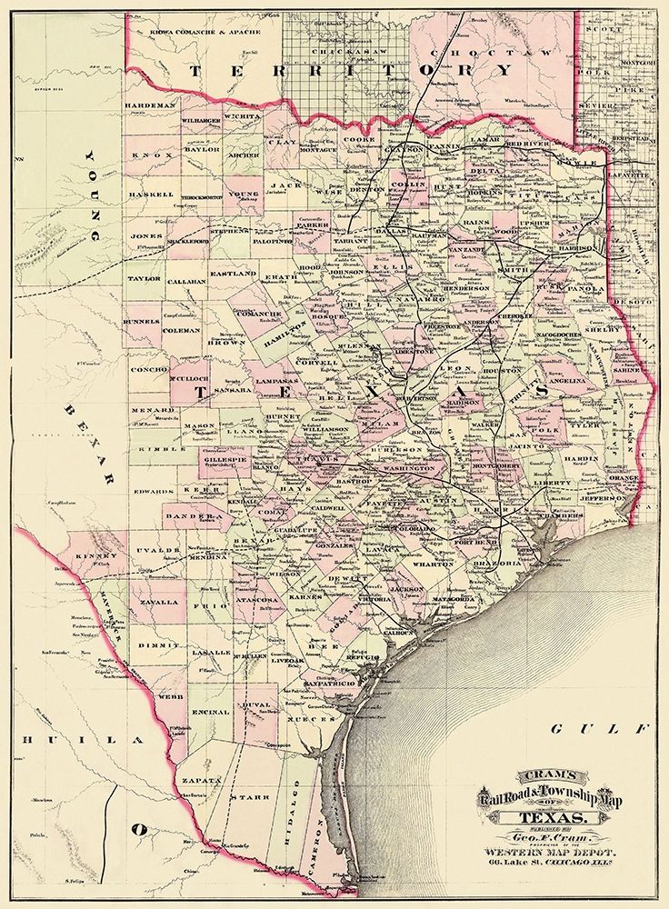 Texas - Cram 1875