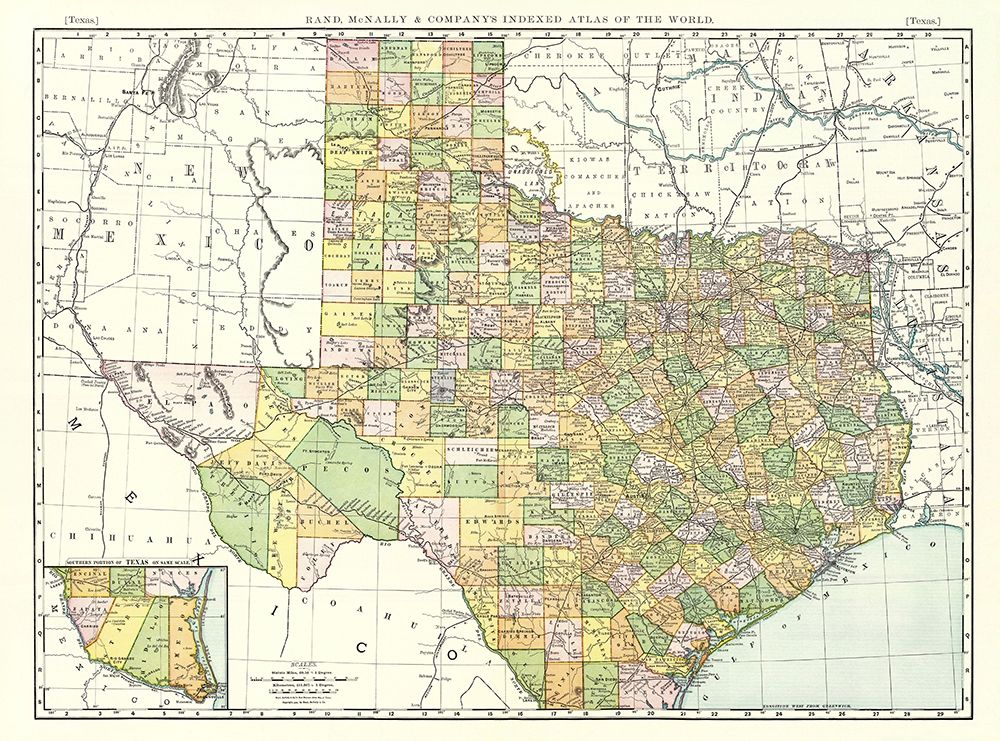 Texas - Rand McNally 1897