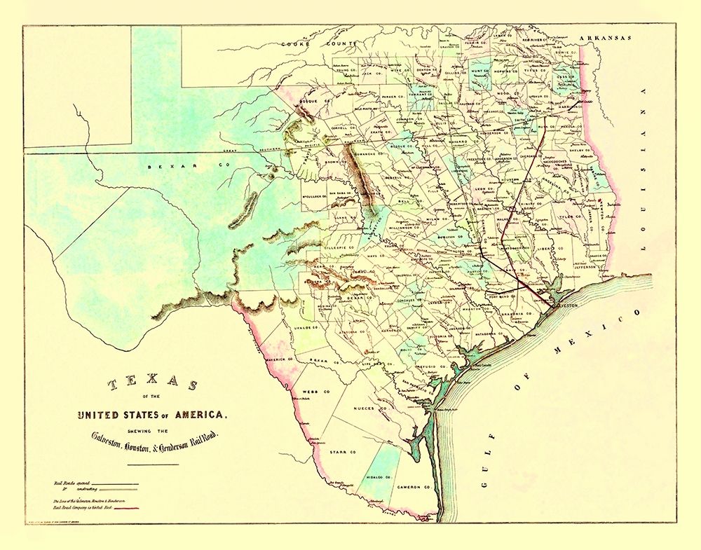 Galveston, Houston, Henderson Railroad 1872