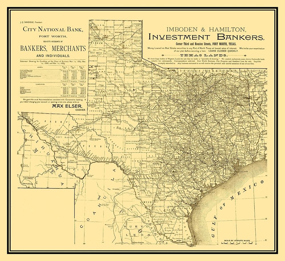 Texas - Imboden and Hamilton 1889