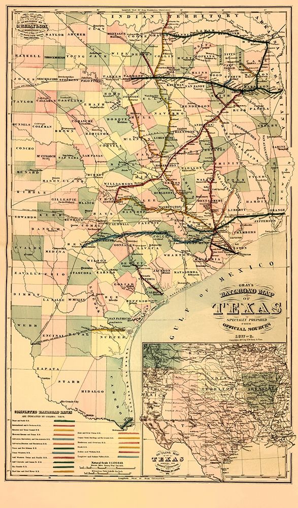 GrayS Railroad Map - 1877