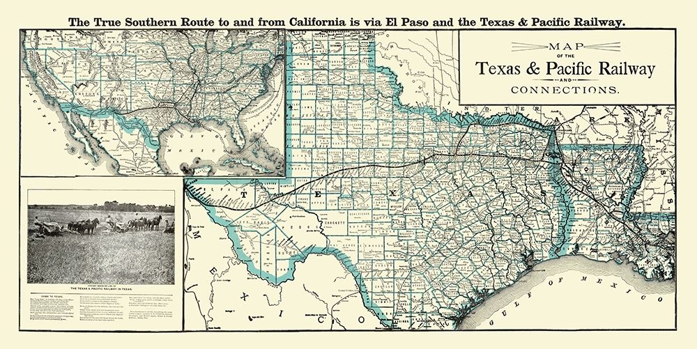 Texas and Pacific Railway with Connections 1903