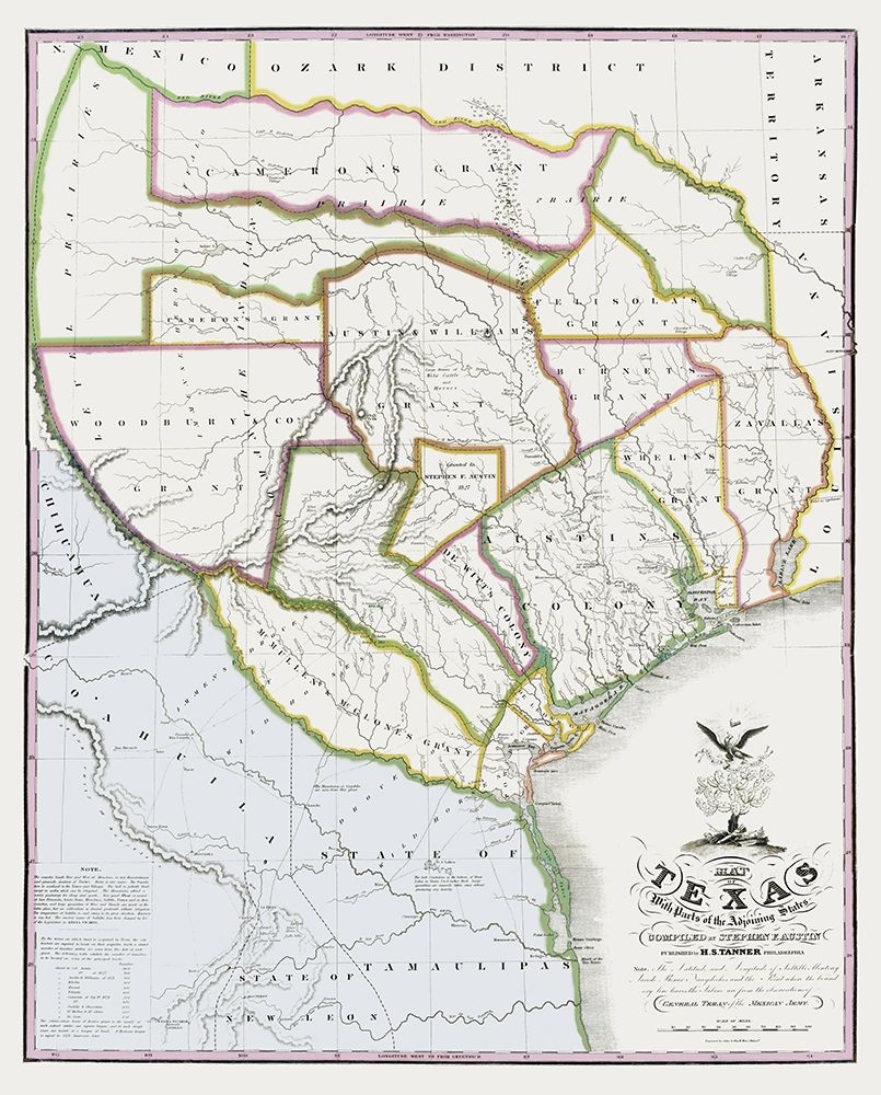 Texas Landowner Plat - Tanner 1836